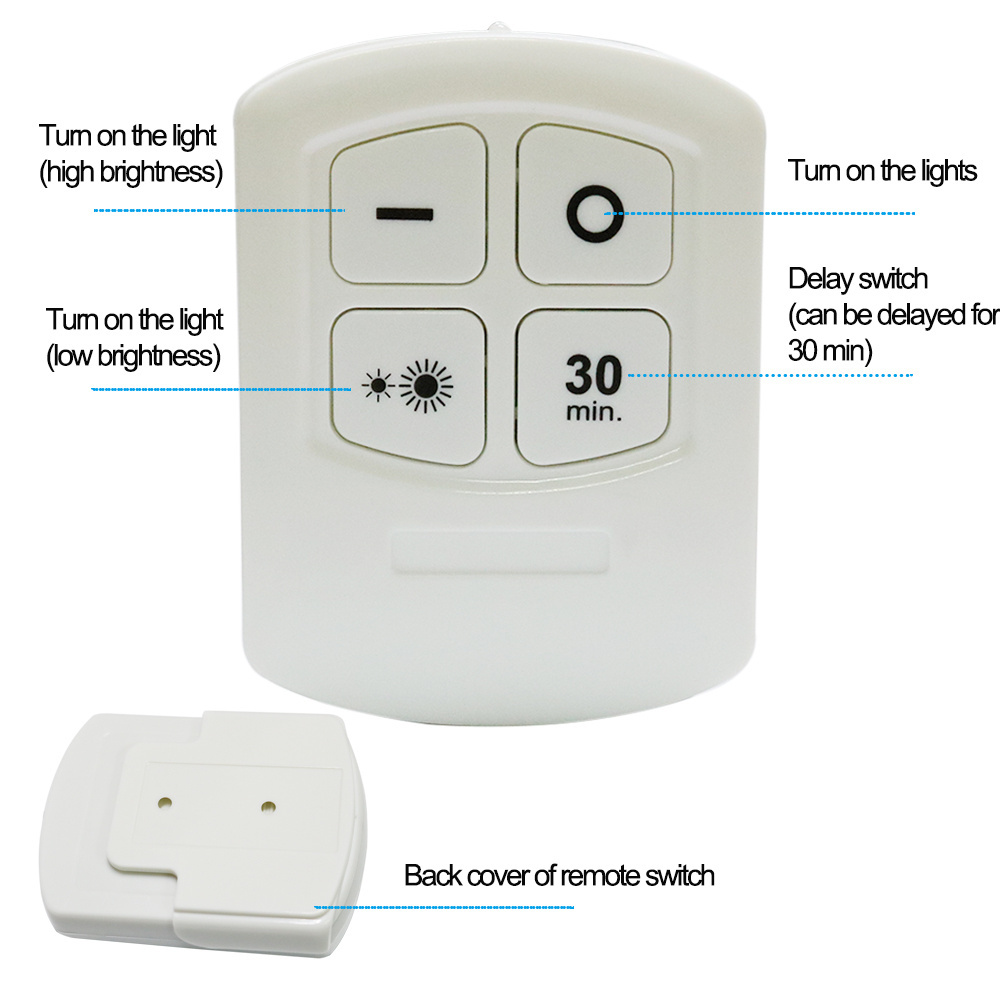 LED cabinet Light with Remote Control Set ,  Battery-Operated Stick-On Touch Tap Lamp ,LED Puck Lights for Closets, Cupboards