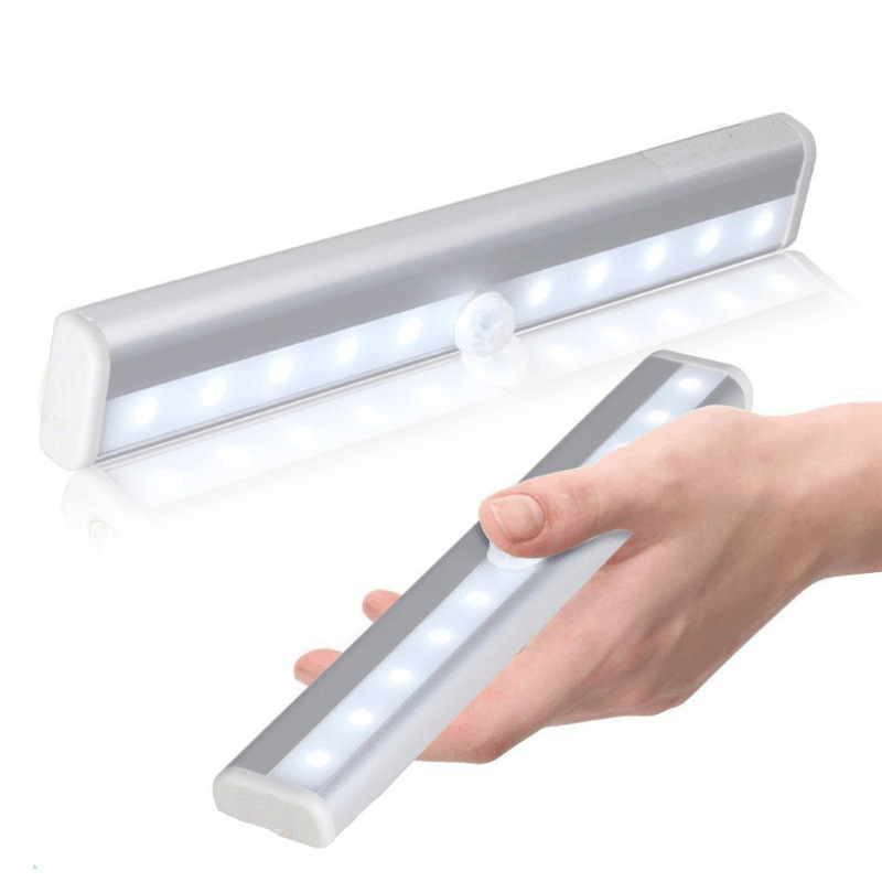 Stick-on Anywhere Battery Operated 10 LED Closet Light Motion Activated, Homelife Motion Sensor LED under Cabinet Night Lights