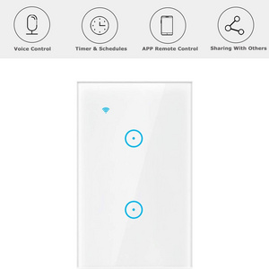 Smart Light Switch 2 Gang Smart Switch Works with Alexa, Google Home and SmartThings, in-Wall 2.4Ghz Wifi Light Switch