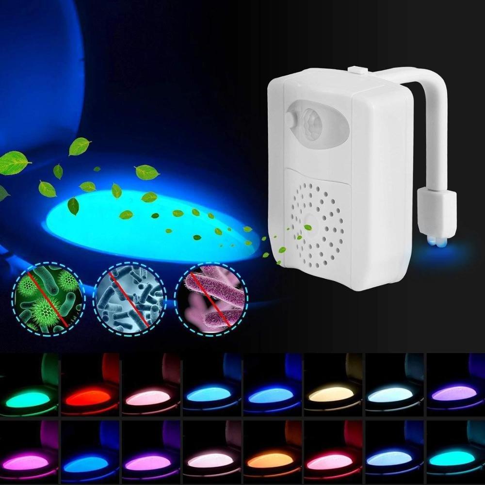 16 Colors LED Toilet Night Light  lamp  with UV Ultraviolet ,   Motion Sensor Toilet Bowl Nightlight for toilet seat