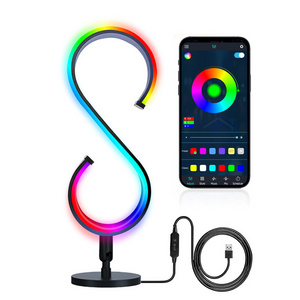 Wall and desktop smart S-type three-sided magic atmosphere light gaming RGB pickup light music rhythm light