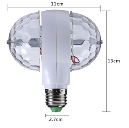 E27 led disco bulb double head small magic disco ball light bulb 3w 6w rotating disco ball lamp