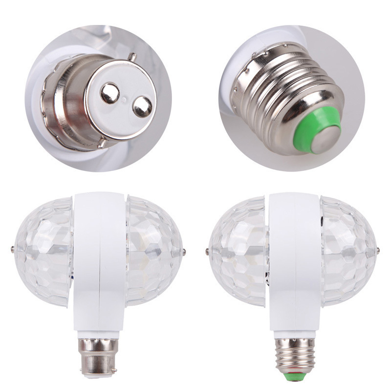 E27 led disco bulb double head small magic disco ball light bulb 3w 6w rotating disco ball lamp