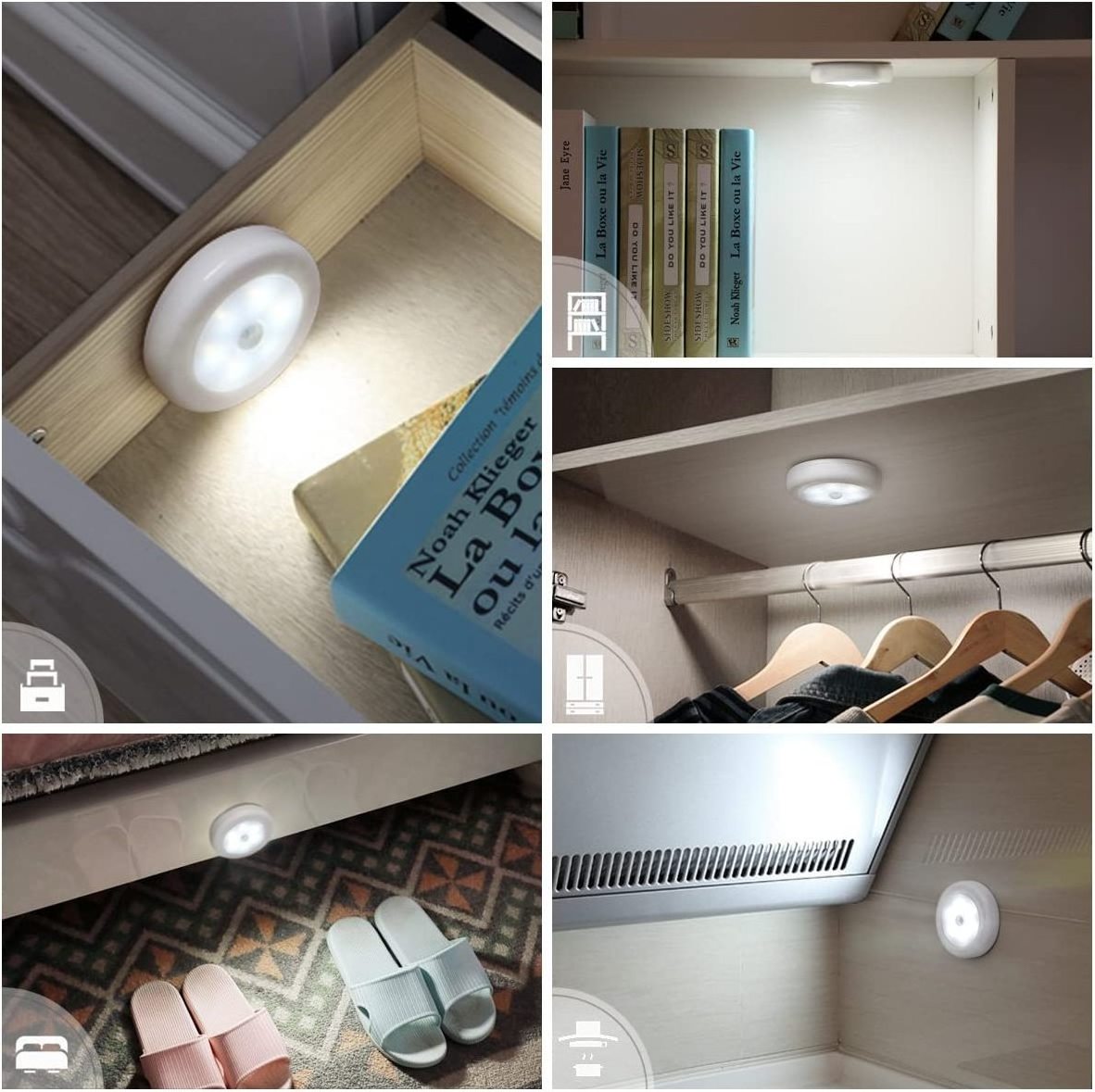 2019 Upgraded PIR Motion Sensor  Battery-Powered Stick-on Magnet LED Night Light  for Stairs, Hallway, Bathroom