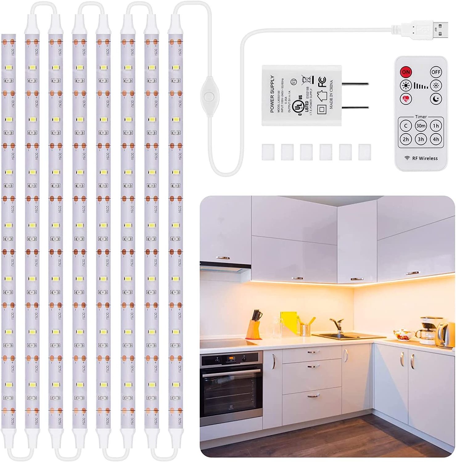 Remote Control Dimmable Under Counter Cabinet Light LED Strip Lighting for Kitchen