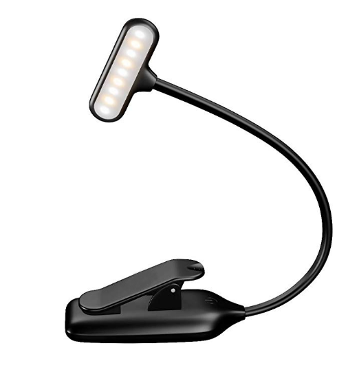 9 LED Book Light Clip on, Rechargeable Clip Reading Light  Portable Music Stand Light, Lightweight Clip Light