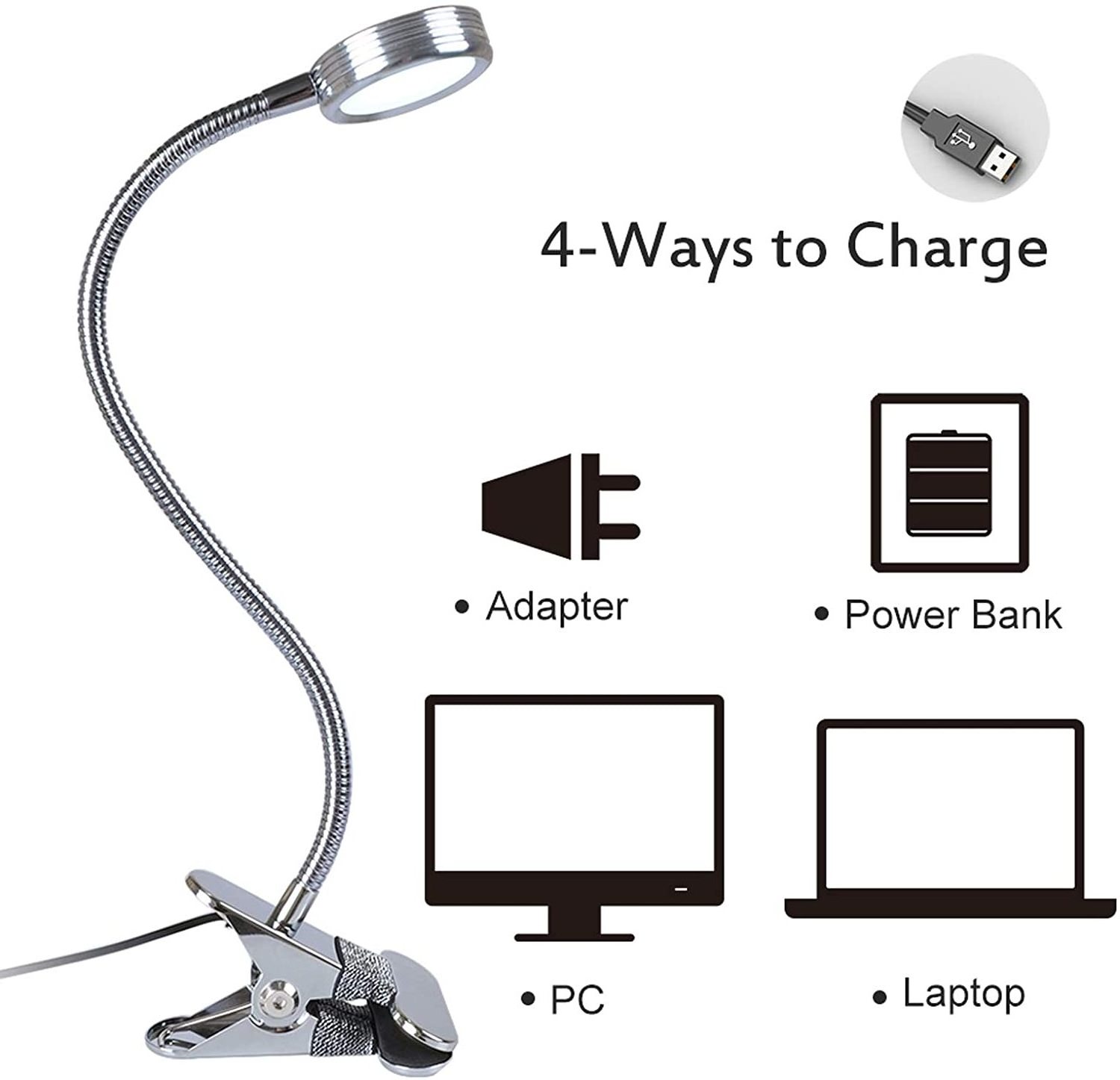 Color Changeable led reading light , Clip on led desk light  lamp  for Desk, Bed Headboard and Computers