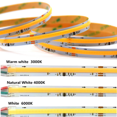 Smart flow water led cob running water led strip 24v white 3000k 4000k 6500k strip light cob running led strip light