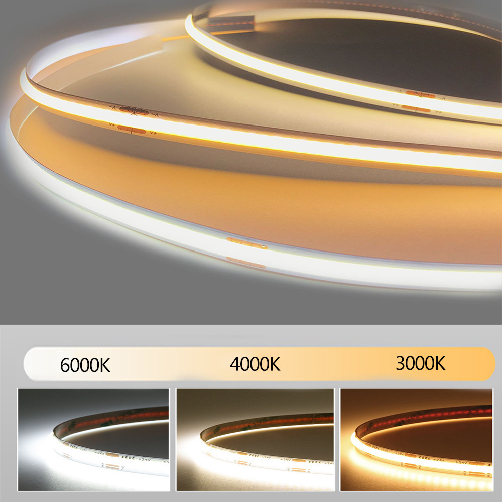 Flexible Dotless COB Led Strip Wall Ceiling Decoration High Density No Lighting spot Dot LED Strip COB LED Strip