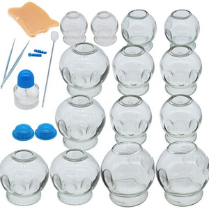 14 Cups Cupping Therapy Sets,Thick Glass Cupping Therapy Set for Professional Chinese Cupping Therapy Set