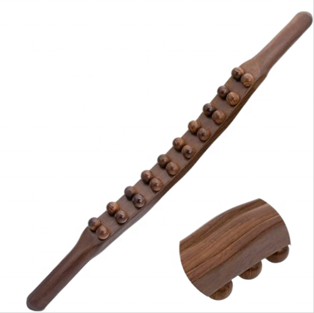 20 Beads Myofascial Release Tool Stomach Cellulite Massager Wood Therapy Lymphatic Drainage Massage Roller Stick Tools