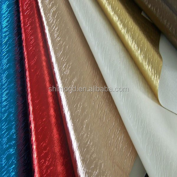 New Pattern Design Embossed Metallic PU synthetic Leather Fabric For Bags