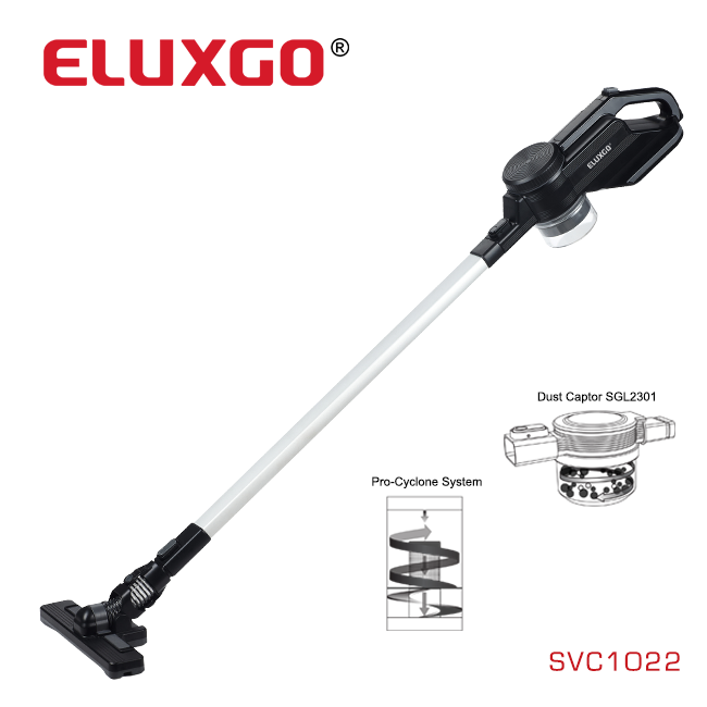 ELUXGO Modern Design Portable Stick Vacuum Cleaner Bagless for Carpet/Curtain/Bed