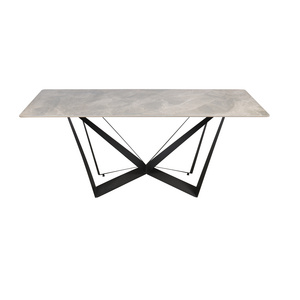 Contemporary Extended Ceramic Dining Table Stone Top Metal Base Wall Mounted Hotel Apartment Extension Dining Table