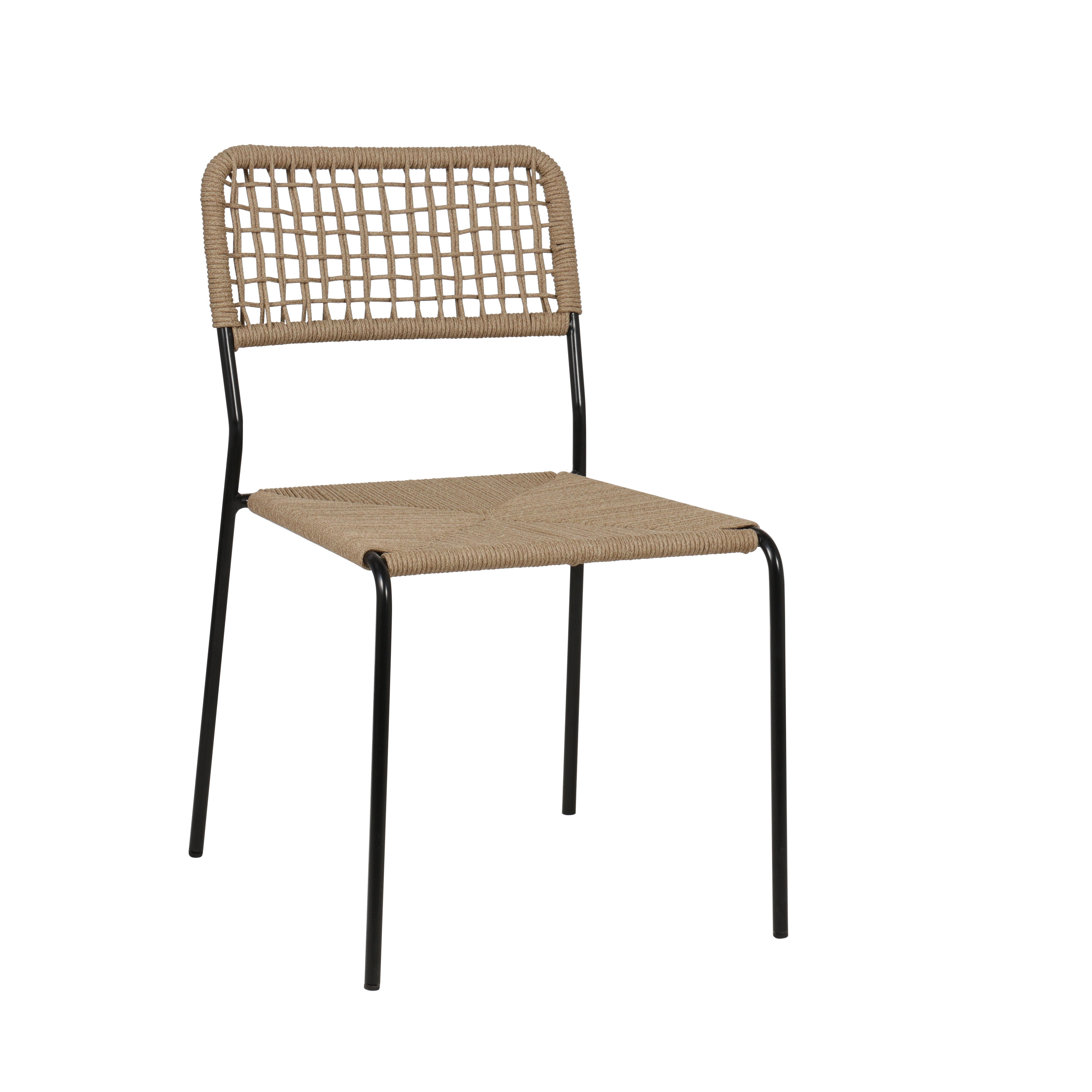 Wholesale Modern Outdoor Furniture Rope Woven String Chair Restaurant Cafe Bistro Hotel Garden Dining Patio Chair