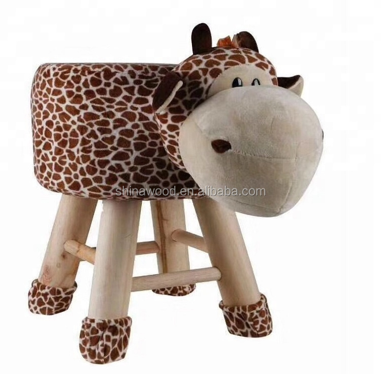 Upholstered Dog Ottoman Foot Rest Step Stool Pouffe Animal Chair Soft for Kids Children Solid Wood