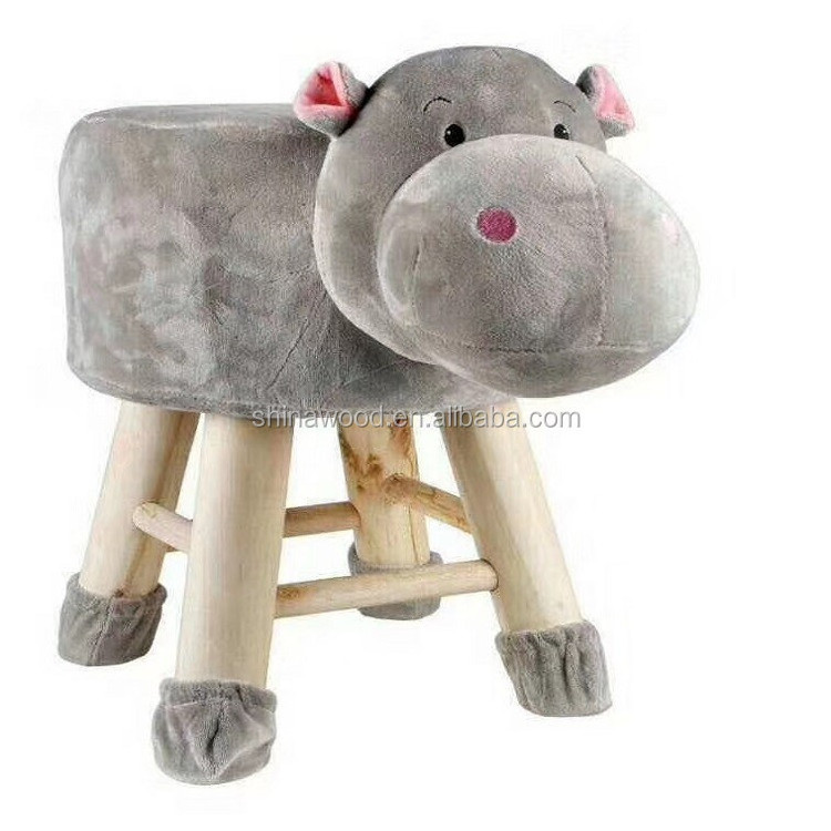 Upholstered Dog Ottoman Foot Rest Step Stool Pouffe Animal Chair Soft for Kids Children Solid Wood