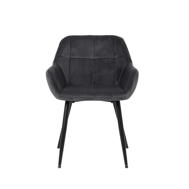 wholesale Modern  Dinning Chairs Arm Rest black fabric Velvet Restaurant Dining Room Chair With Metal Legs