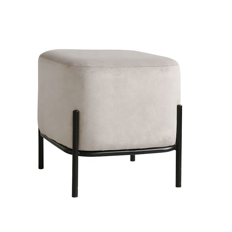 Luxury Ottoman Stool Chair Vanity Stool for Vanity Desk Rectangle Ottoman Footrest with Metal Legs