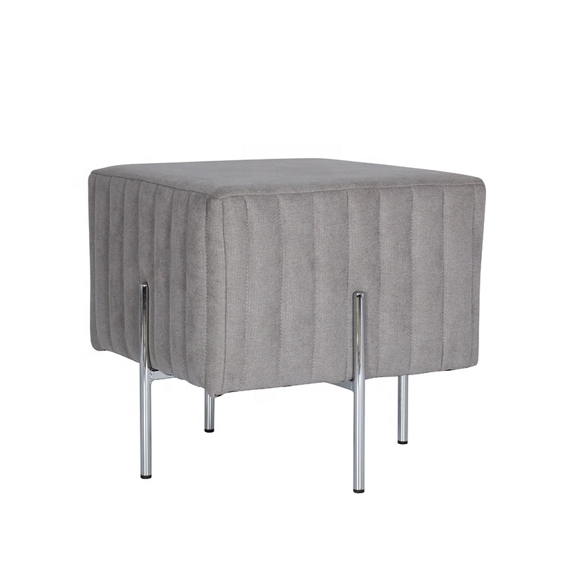 Luxury Ottoman Stool Chair Vanity Stool for Vanity Desk Rectangle Ottoman Footrest with Metal Legs