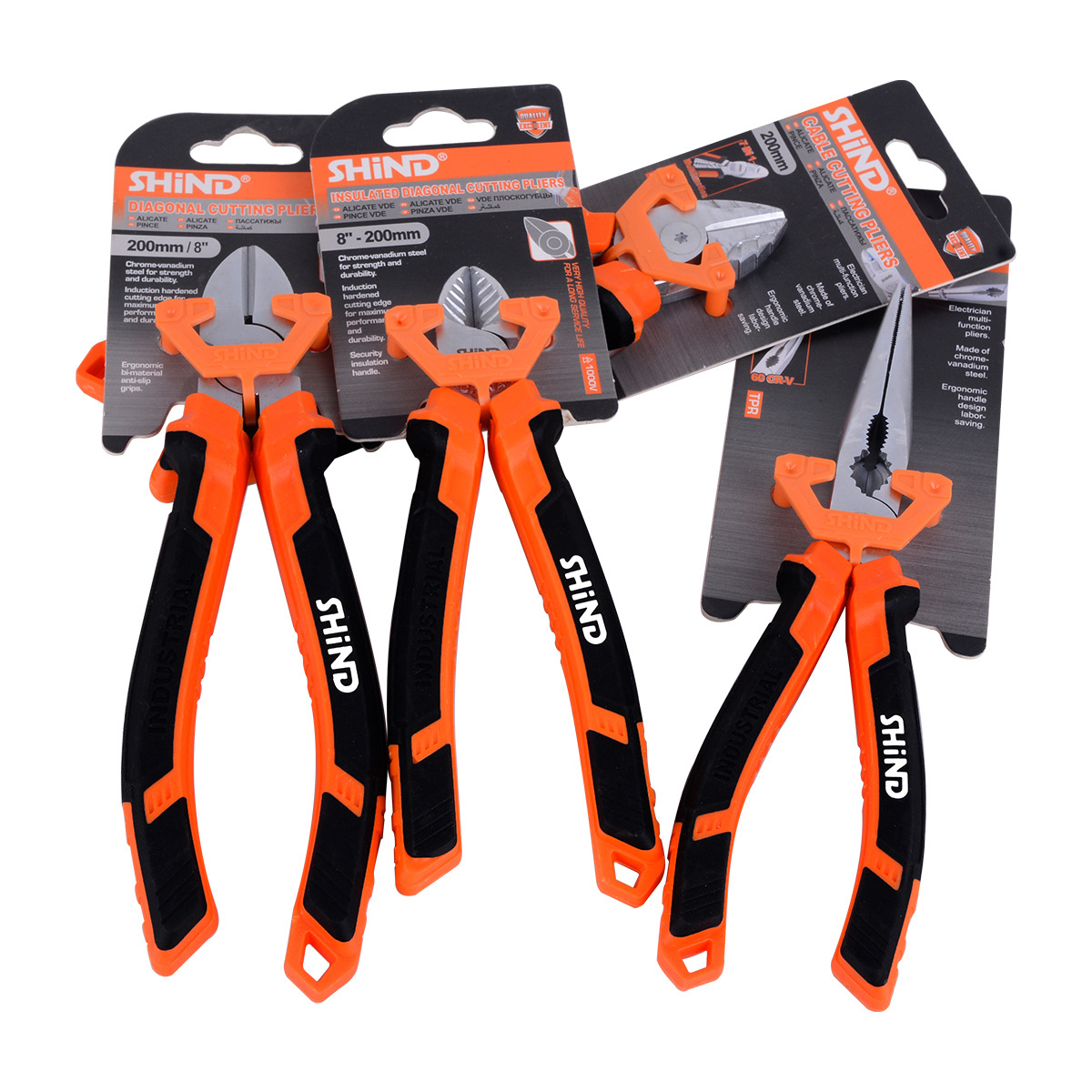 SHIND 94013 30031 Multi Tool Portable 6Inch 7Inch 8Inch Combination Pliers Long Nose Pliers Diagonal Cutting Pliers