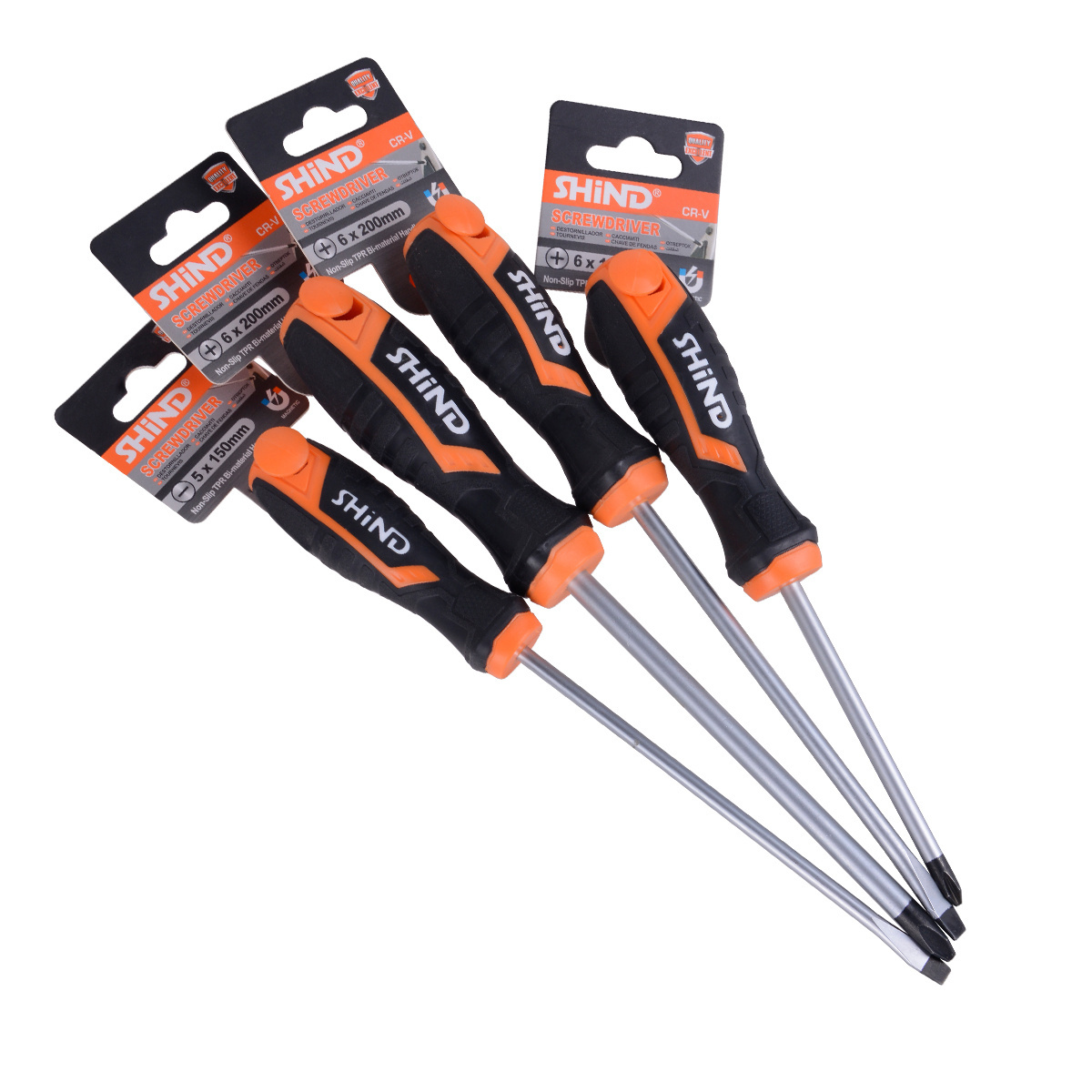 Shind tools factory chrome vanadium steel screwdriver with PP TPR handle Heavy Duty screwdriver for home or industrial use.