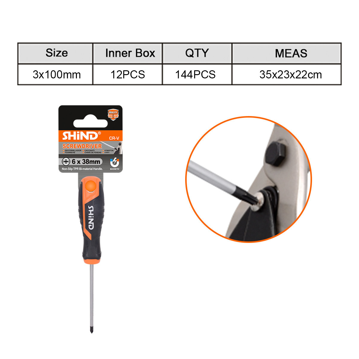 Shind tools factory chrome vanadium steel screwdriver with PP TPR handle Heavy Duty screwdriver for home or industrial use.