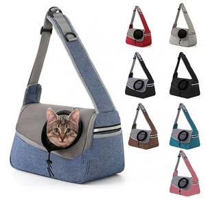 Portable Pet Carrier Bag Carry Cat Dog Puppy Travel Bag for Outdoor Carry Case Grey Fashion Shoulder Dog Bag Pet Sling Carrier