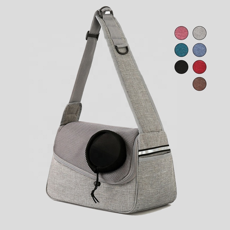 Portable Pet Carrier Bag Carry Cat Dog Puppy Travel Bag for Outdoor Carry Case Grey Fashion Shoulder Dog Bag Pet Sling Carrier