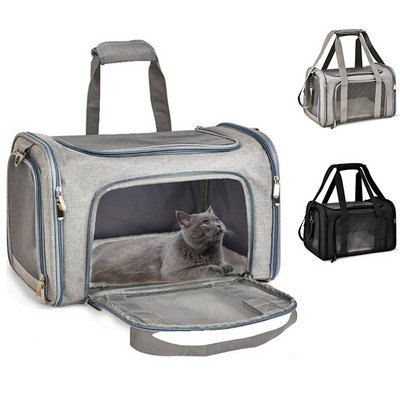 Pet Carriers Wholesale black grey Airline approved Pet Travel Bag Cat bag Soft puppy Cat Dog carrier Pet carrier bag