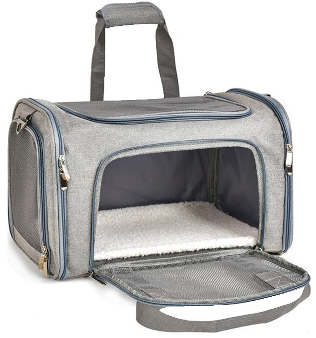 Pet Carriers Wholesale black grey Airline approved Pet Travel Bag Cat bag Soft puppy Cat Dog carrier Pet carrier bag