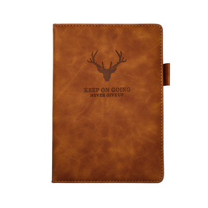 Wholesale A5 Custom Color Printing  Soft Cover Embossing Logo Journal Hardcover Pu  Leather Diary Notebook Paper