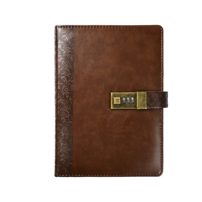 Customize A5 PU Leather Vintage Journal Notebook Diary with Lock