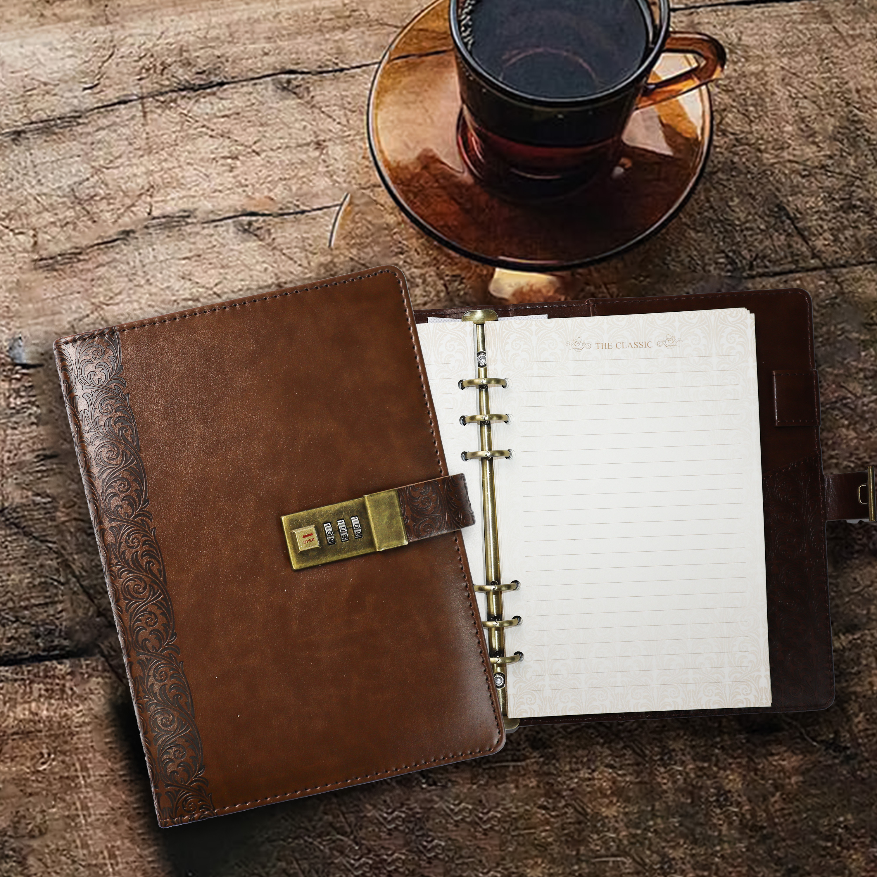 Customize A5 PU Leather Vintage Journal Notebook Diary with Lock