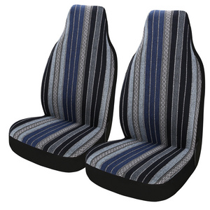 Best Car Seat Cover Taxi Cheap Polyester Universal Car Rear Seat Covers Ethnic Style Blue Stripes Factory Direct Sale