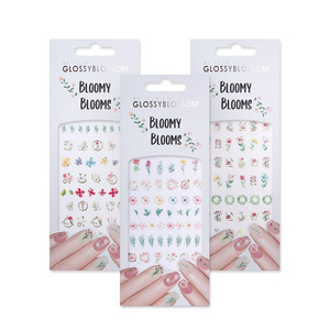 ShineB BLOOMY BLOOMS Decals and Flower Sticker with Crown leaf blade Style Multi Size nail art sticker Korea design oem odm