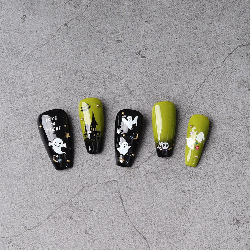 ShineB REMEMBER HALLOWEEN #45894 High Quality Professional Nail Decoration Art stickers with Scream Ghost Blood Bat Spider Web