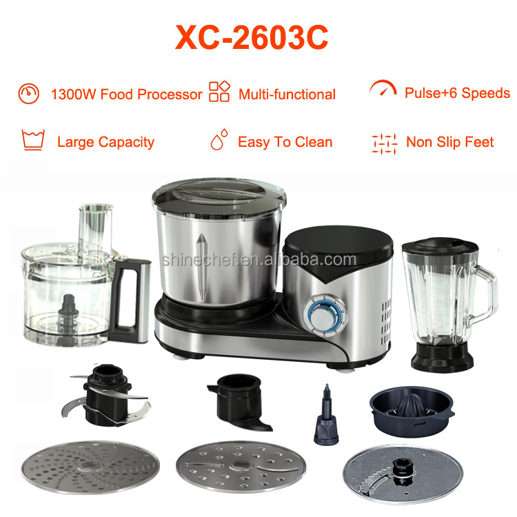 1300W 5L Dough Mixer Machine 11 In 1 Electric Multi-Purpose Food Processor For Kitchen Appliances