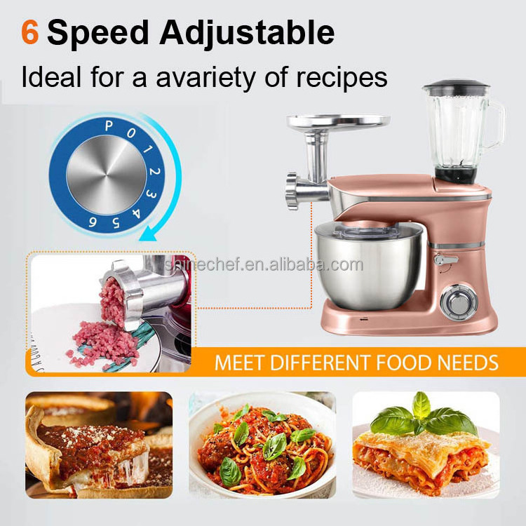 German Machine De Chef 3 In 1 Stand Food Mixer Blender Chopper Electric Meat Grinder