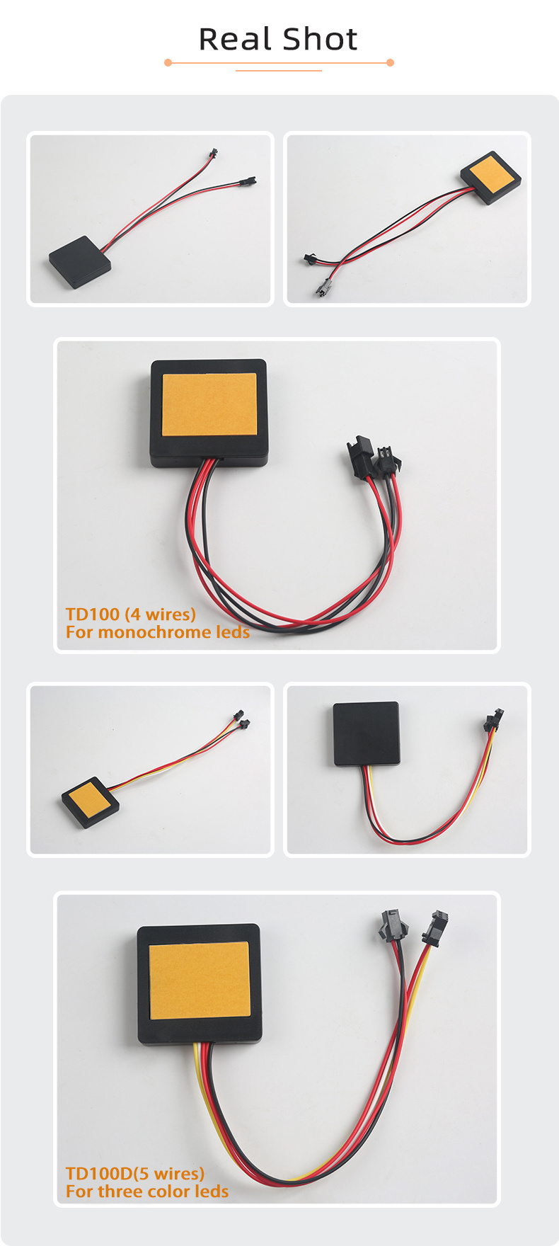 Shinechip TD100 Monochrome  Led Dimmer Controller Automatic ON OFF Single Button Touch Sensor Switch For Bath Mirror