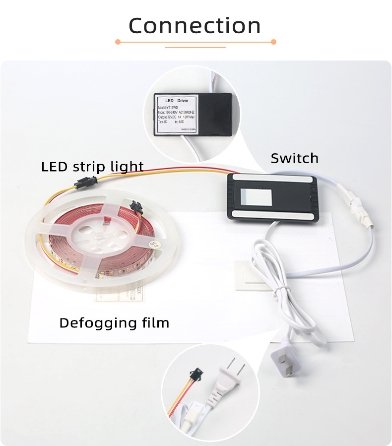 Shinechip dc12v 1a 12w Smart Ir hand scan sensor Dimming bathroom Mirror hand sweep Switch With built-in power supply