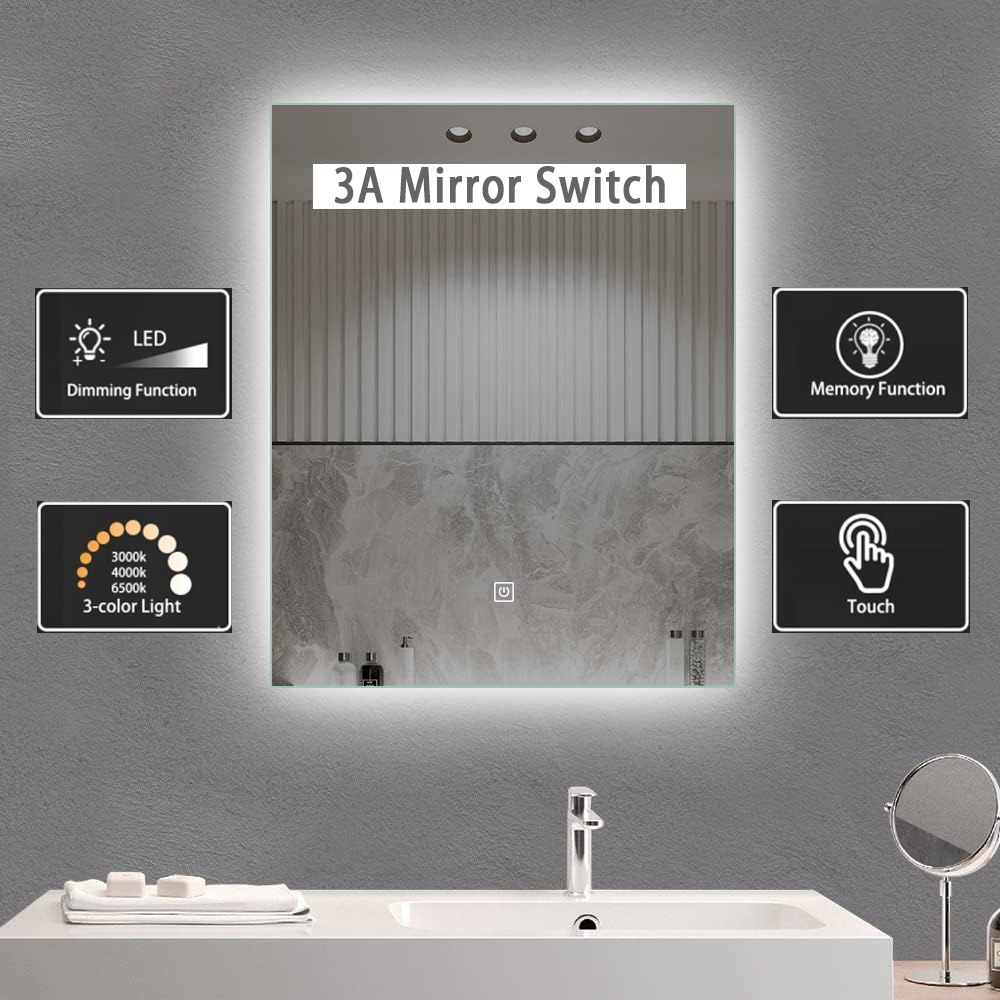 Shinechip Cheap 12V 3A 36W Single Touch monochrome Bathroom Smart LED Mirror Touch Sensor Dimmer Switch