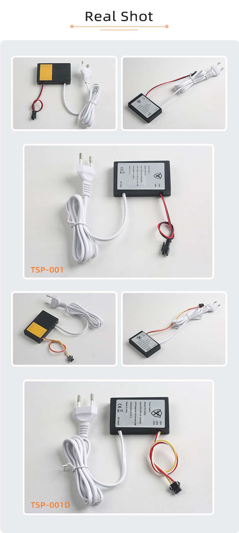 Smart Makeup Mirror 12V 12W Tricolor Capacitive Touch Switch Led Touch Dimmer Sensor Switch with LED Backlight