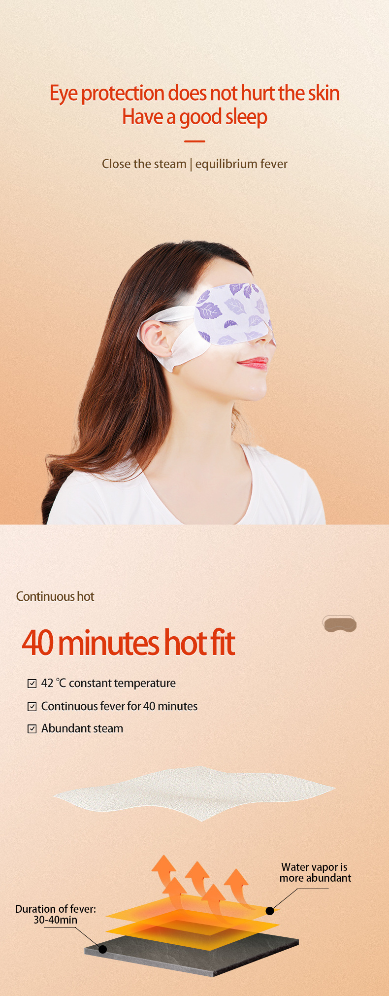 Heated Eye Mask Compress Hot Compress Eye Mask Steam Disposable Covers Self Heating Warm Eyemask Warmer Patch Heat Eye Pad