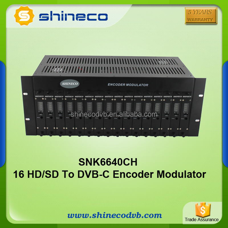 Digital Broadcast 16 Channel MPEG2 HD Video Encoder Modulator HD 1080P 720P