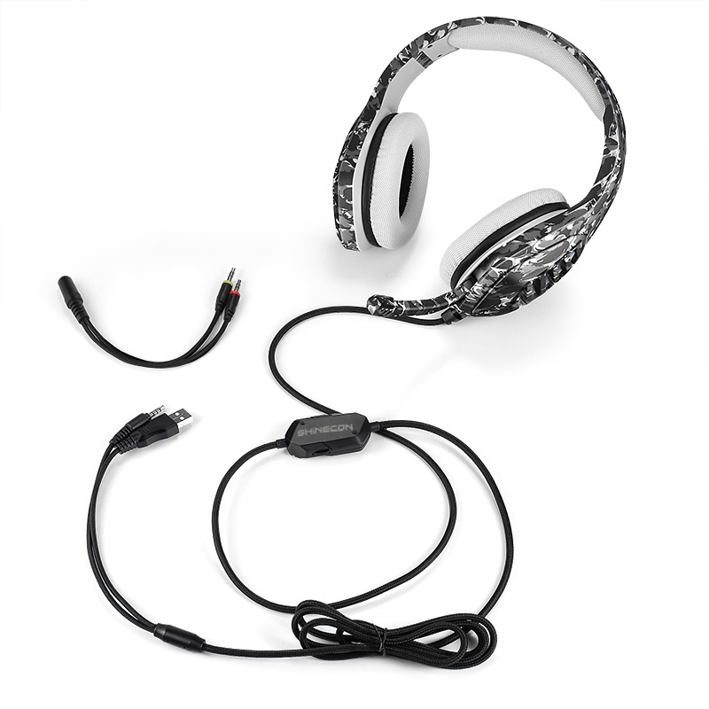 Surround Sound Pro Gaming Headset with Noise Cancelling Microphone Detachable Memory Foam Ear Pads Portable Foldable Headphones