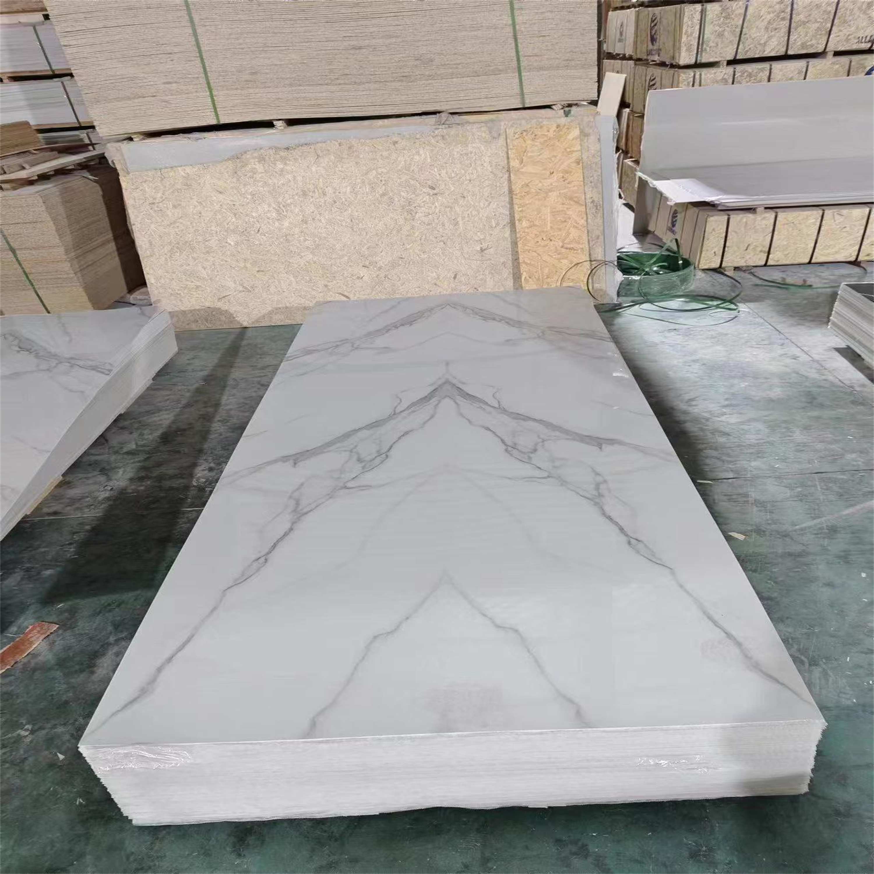 artificial pvc marble sticker sheet matte uv coating headboard stone plastic cladding wall panel for indoor bedroom