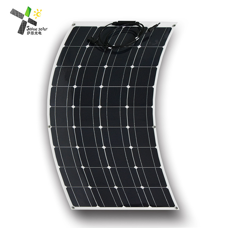 Factory price flexible solar panel easy carry for car roof travel portable use 50w 100w 200w 250w mono solar panel