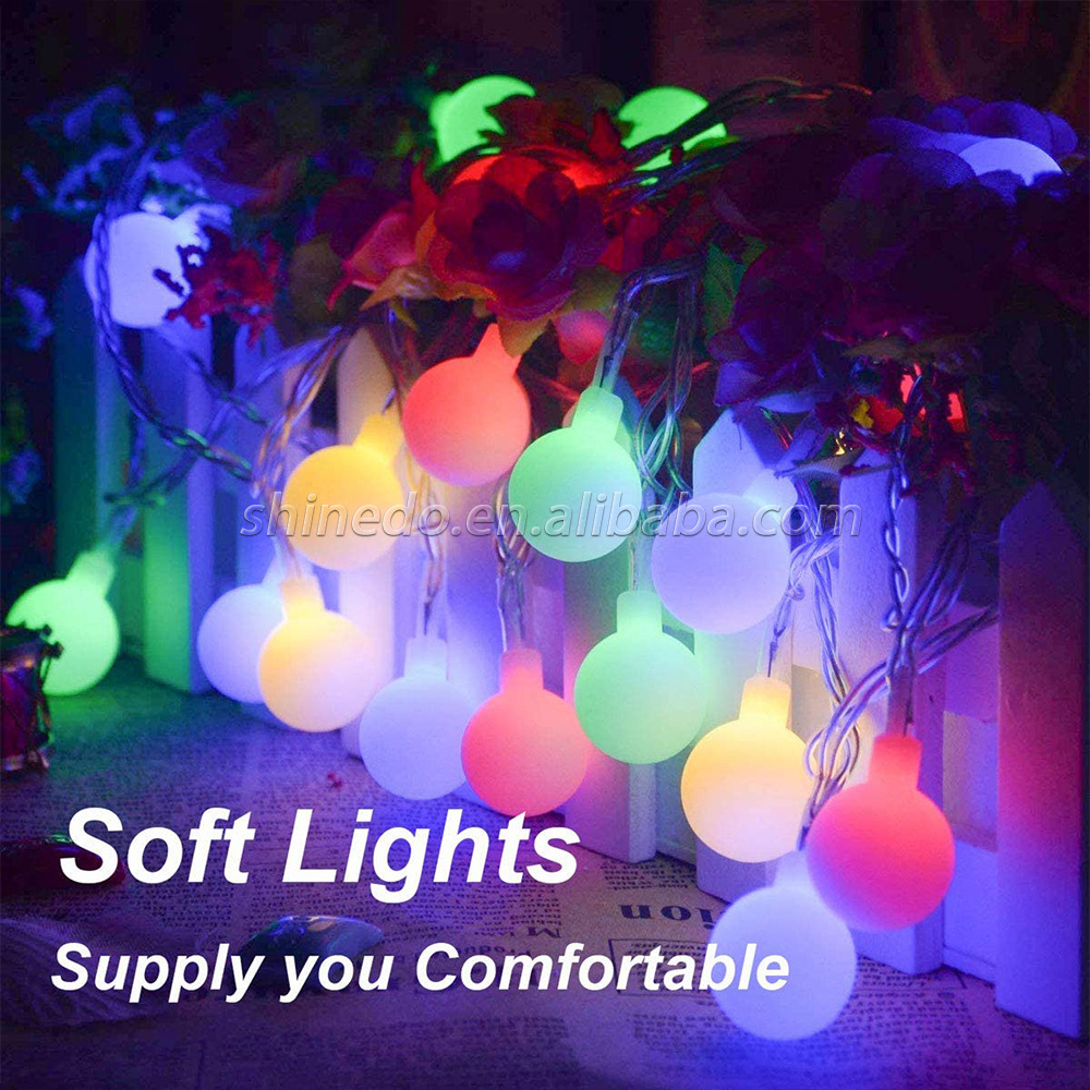 8 Mode Waterproof 18ft 50 LED Battery Powered Globe Starry Fairy Christmas String Lights With Remote