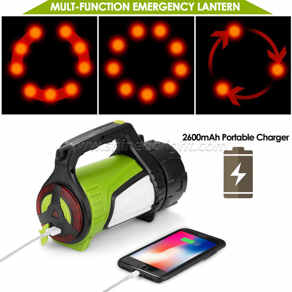 Multi-functional Emergency Bright Flashlight 18650 Battery Powered Waterproof Hand Torch Power Bank Lantern with Different Modes